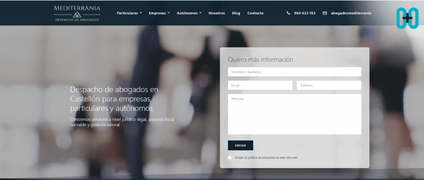 Mediterrània Abogados rediseña su web orientada a la captación de nuevos clientes